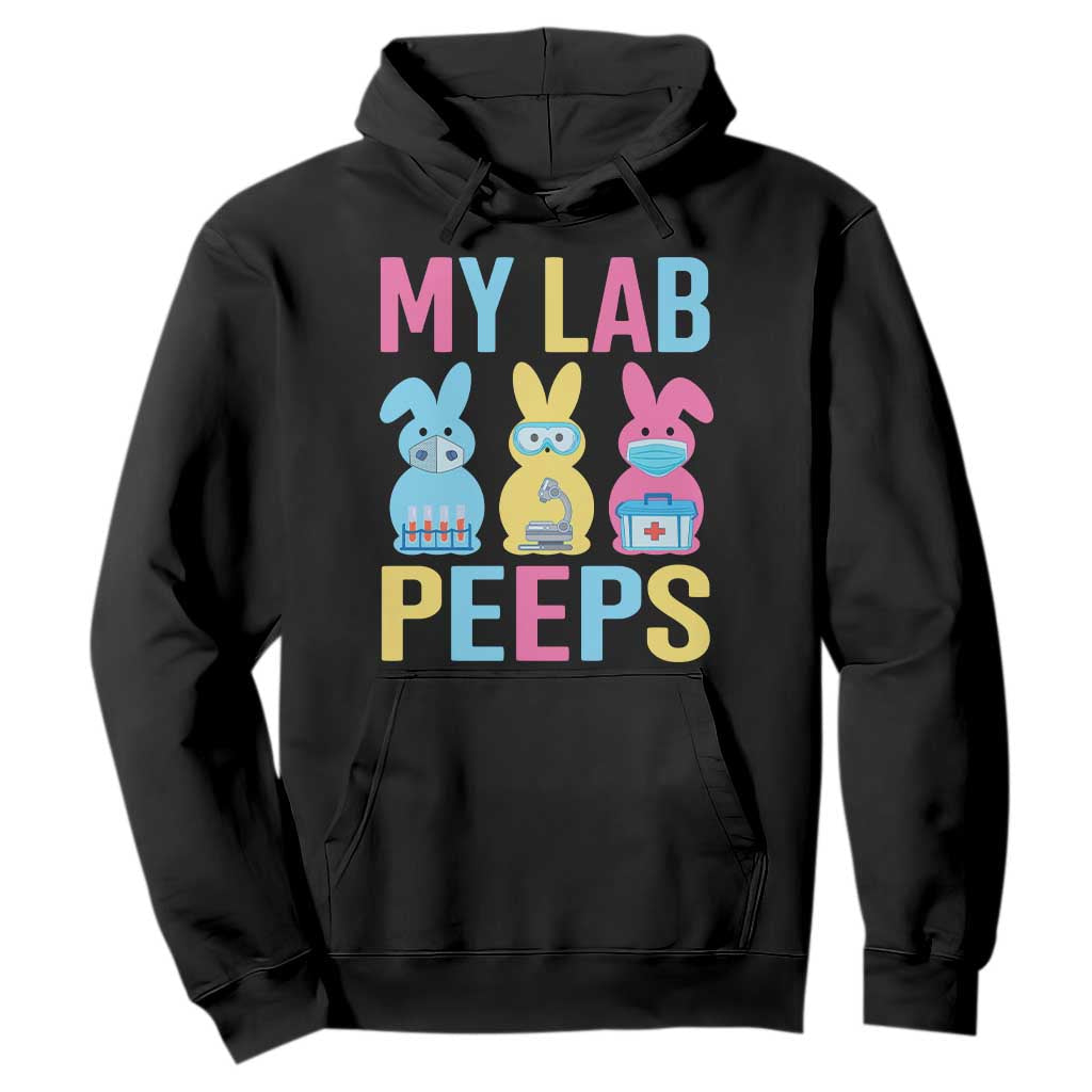 Easter Lab Tech Hoodie Cute Bunny My Lab Peeps TS10 Black Print Your Wear