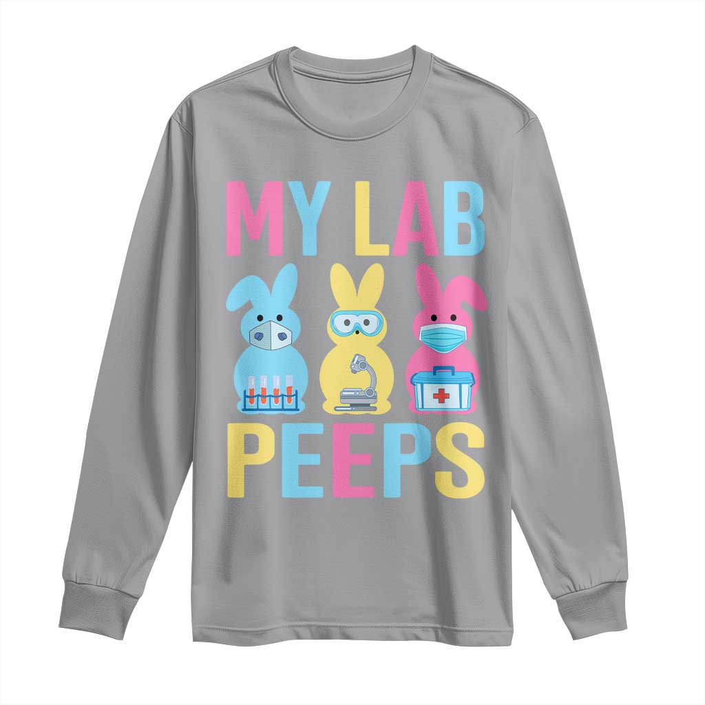 Easter Lab Tech Long Sleeve Shirt Cute Bunny My Lab Peeps TS10 Sport Gray Print Your Wear