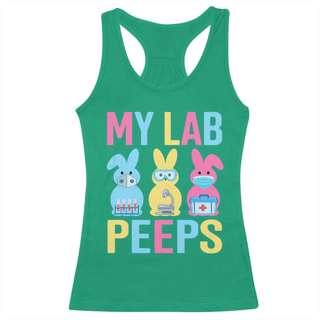 Easter Lab Tech Racerback Tank Top Cute Bunny My Lab Peeps TS10 Irish Green Print Your Wear