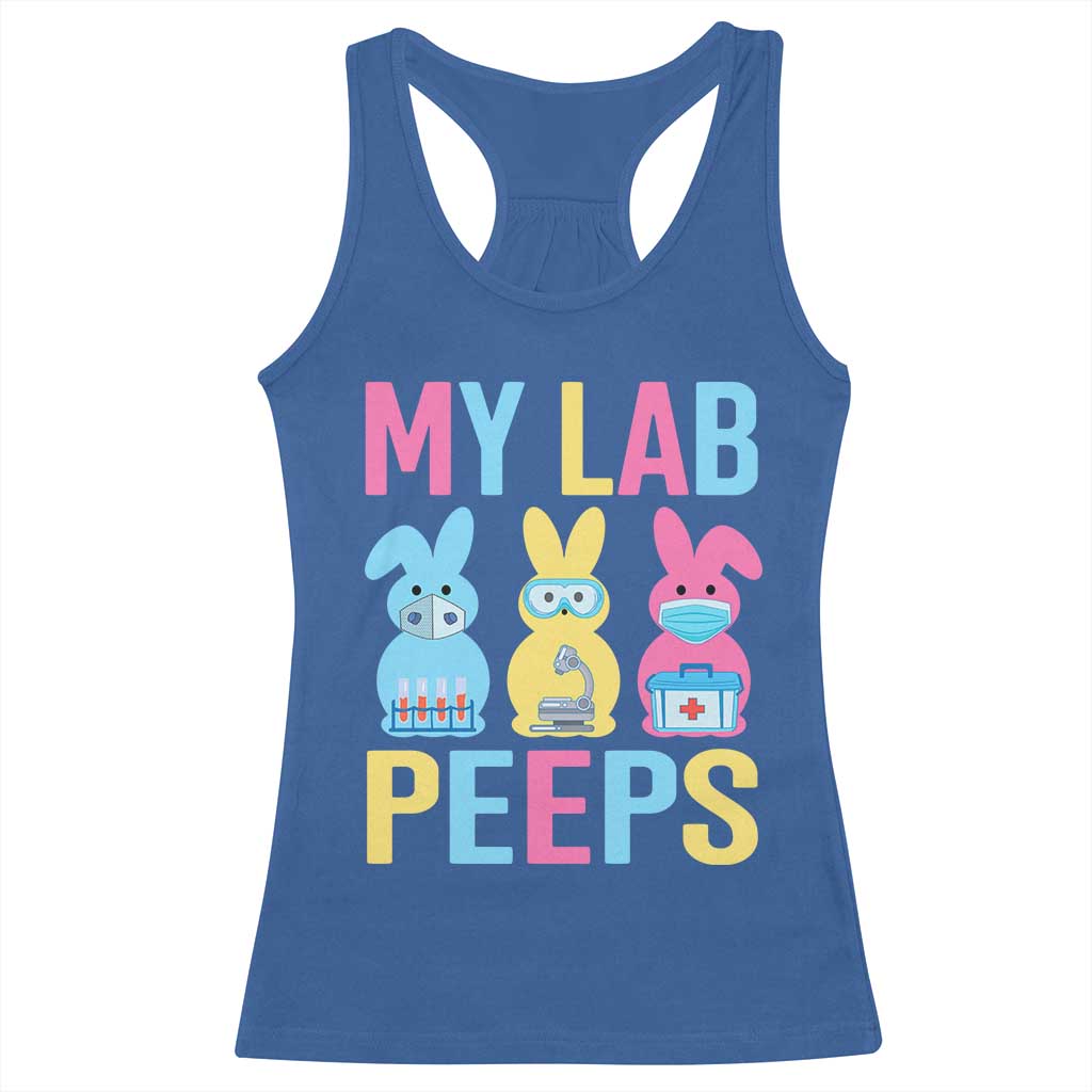 Easter Lab Tech Racerback Tank Top Cute Bunny My Lab Peeps TS10 Royal Blue Print Your Wear