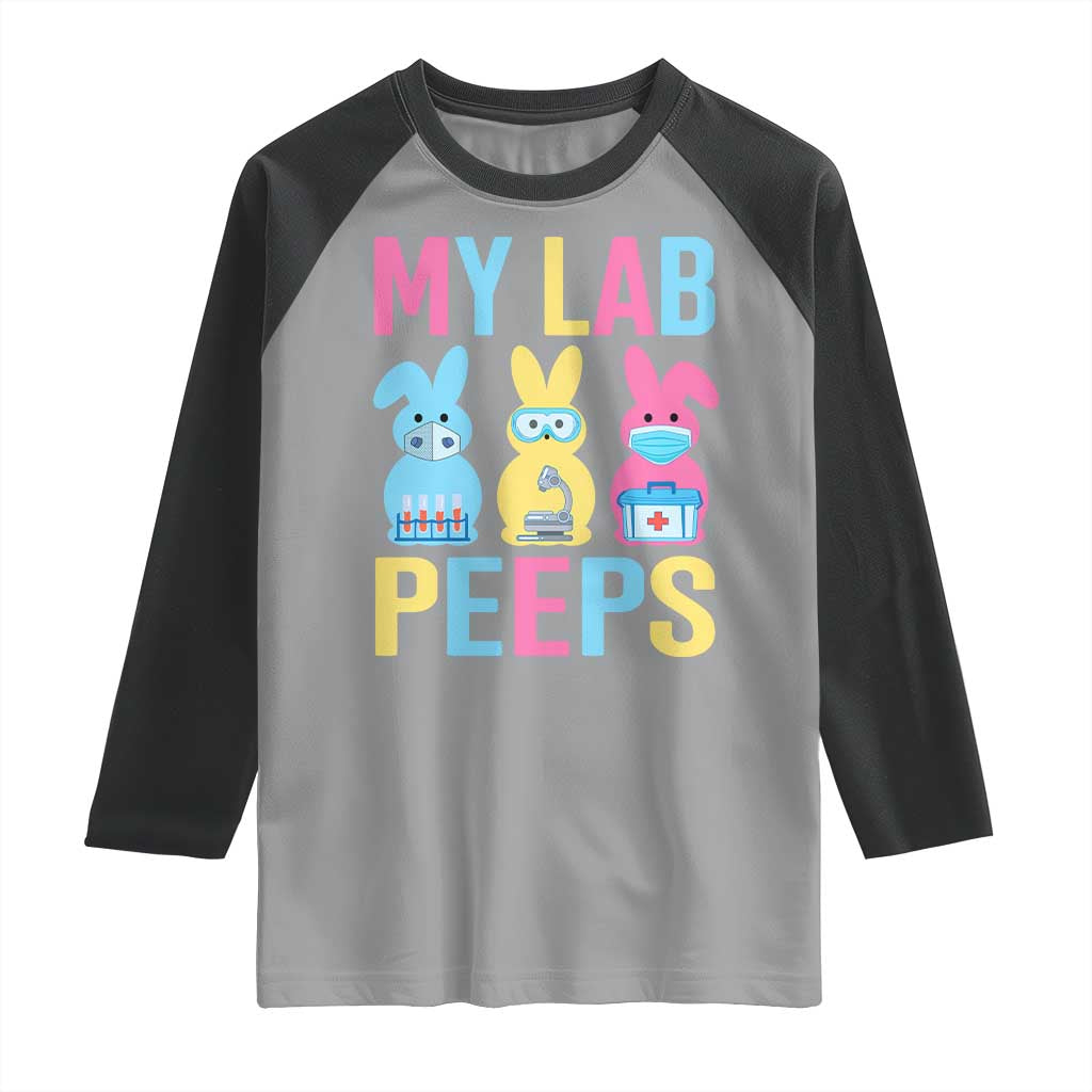 Easter Lab Tech Raglan Shirt Cute Bunny My Lab Peeps TS10 Sport Gray Black Print Your Wear