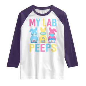 Easter Lab Tech Raglan Shirt Cute Bunny My Lab Peeps TS10 White Purple Print Your Wear