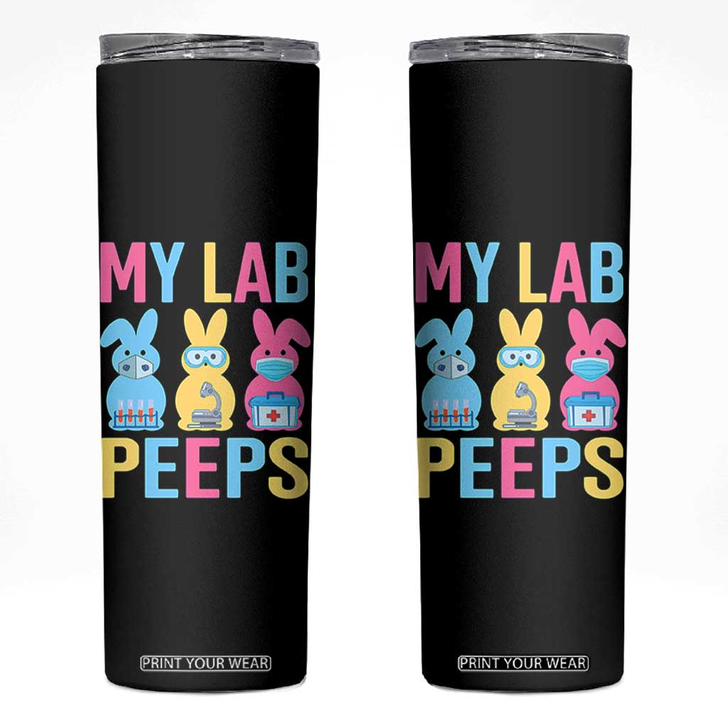 Easter Lab Tech Skinny Tumbler Cute Bunny My Lab Peeps TS10 Black Print Your Wear