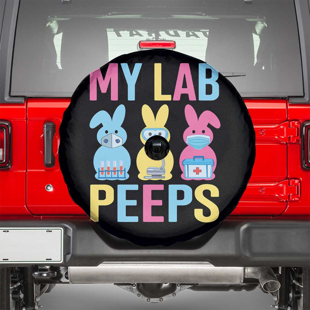 Easter Lab Tech Spare Tire Cover Cute Bunny My Lab Peeps TS10 Black Print Your Wear