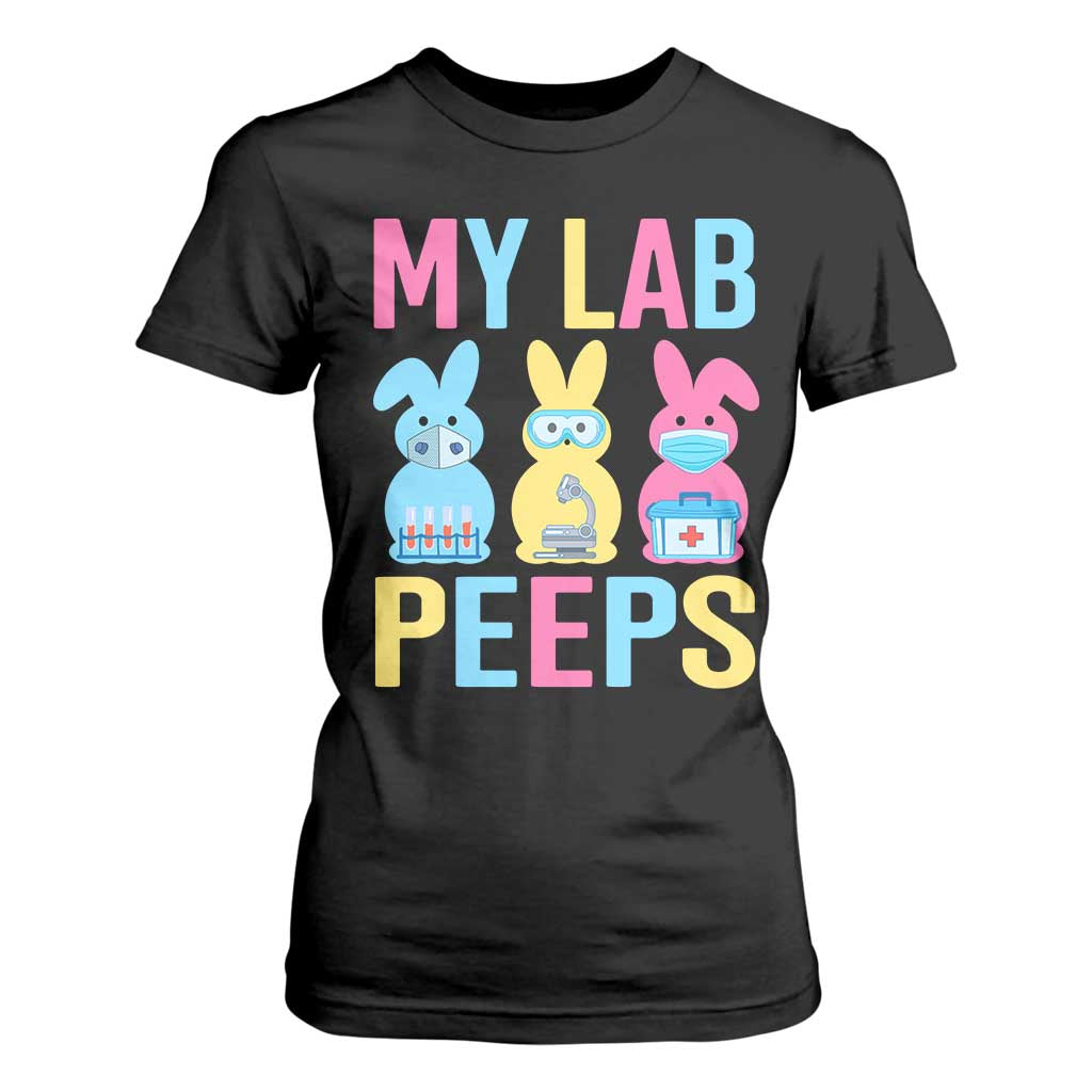 Easter Lab Tech T Shirt For Women Cute Bunny My Lab Peeps TS10 Black Print Your Wear
