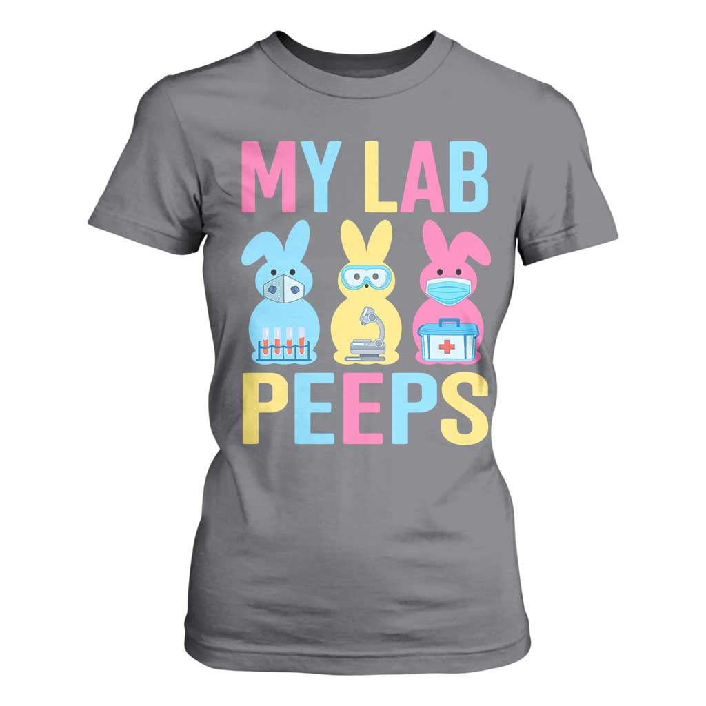 Easter Lab Tech T Shirt For Women Cute Bunny My Lab Peeps TS10 Charcoal Print Your Wear