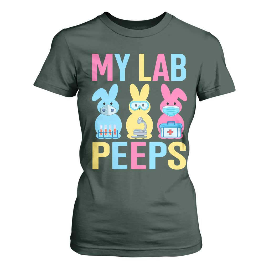 Easter Lab Tech T Shirt For Women Cute Bunny My Lab Peeps TS10 Dark Forest Green Print Your Wear