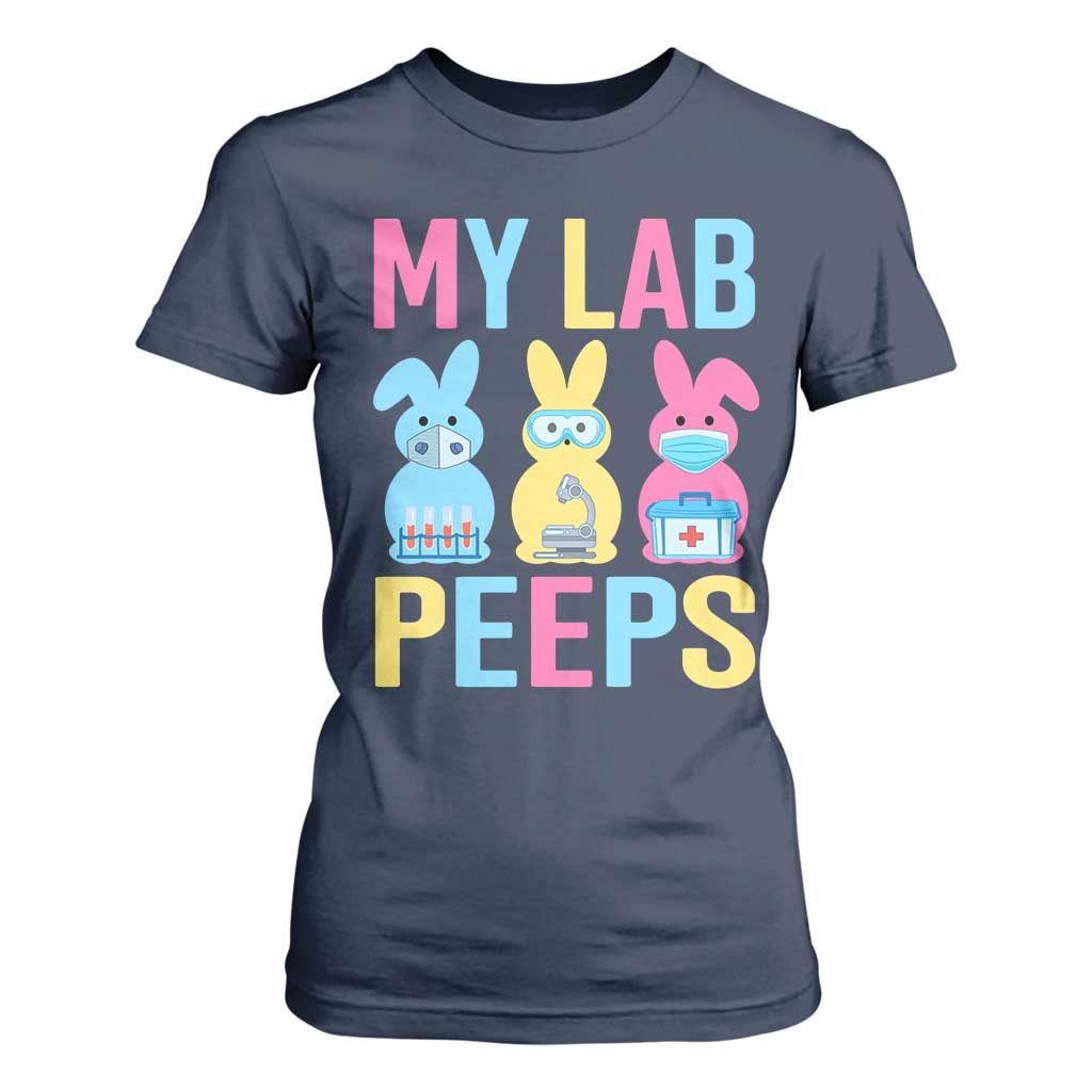 Easter Lab Tech T Shirt For Women Cute Bunny My Lab Peeps TS10 Navy Print Your Wear