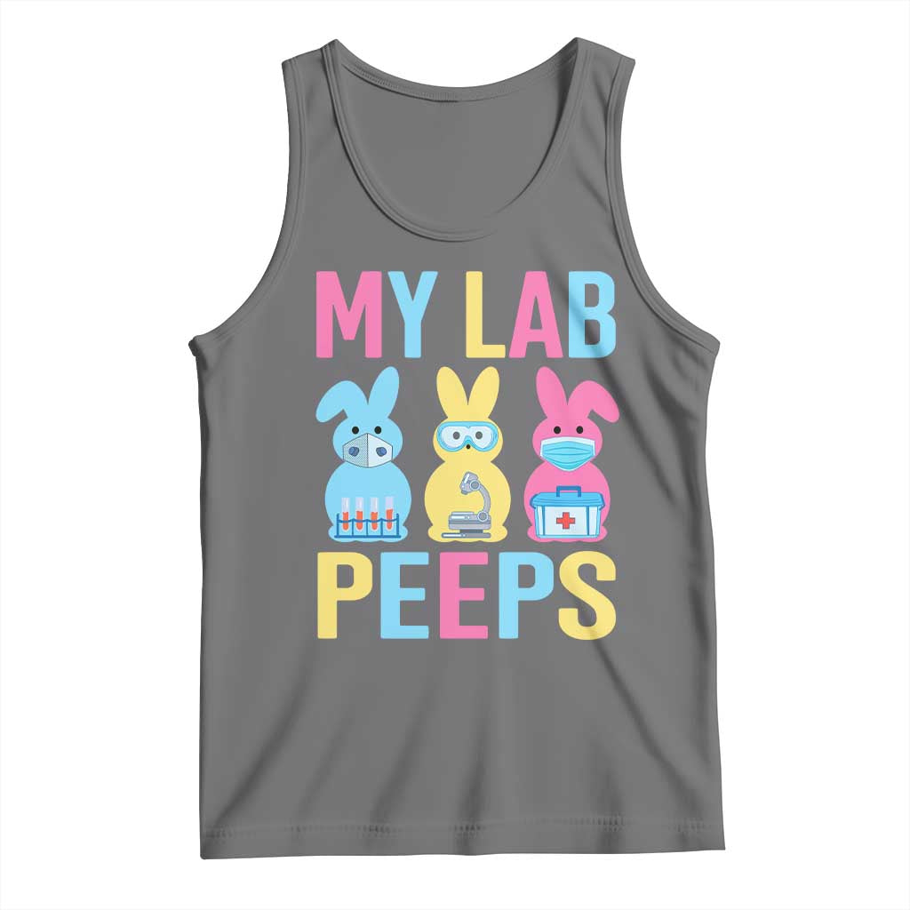 Easter Lab Tech Tank Top Cute Bunny My Lab Peeps TS10 Black Heather Print Your Wear