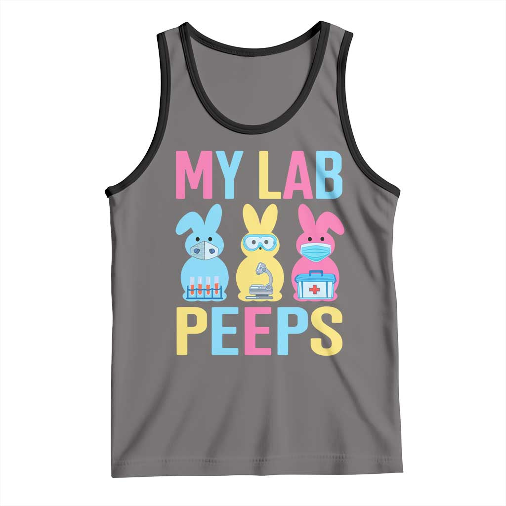 Easter Lab Tech Tank Top Cute Bunny My Lab Peeps TS10 Deep Heather Black Print Your Wear