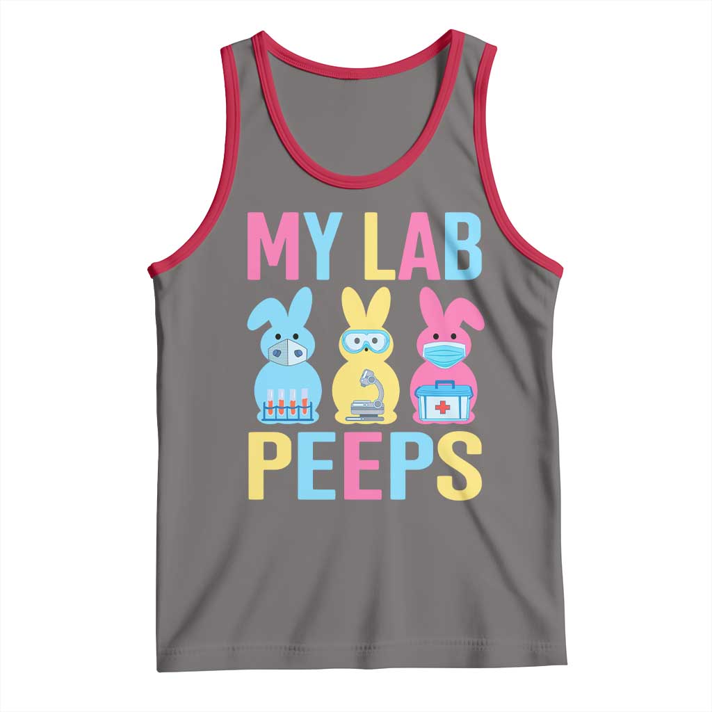 Easter Lab Tech Tank Top Cute Bunny My Lab Peeps TS10 Deep Heather Red Print Your Wear