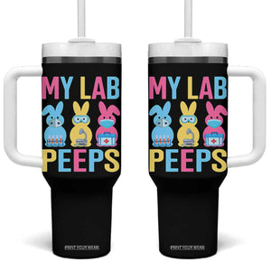 Easter Lab Tech Tumbler With Handle Cute Bunny My Lab Peeps TS10 One Size: 40 oz Black Print Your Wear