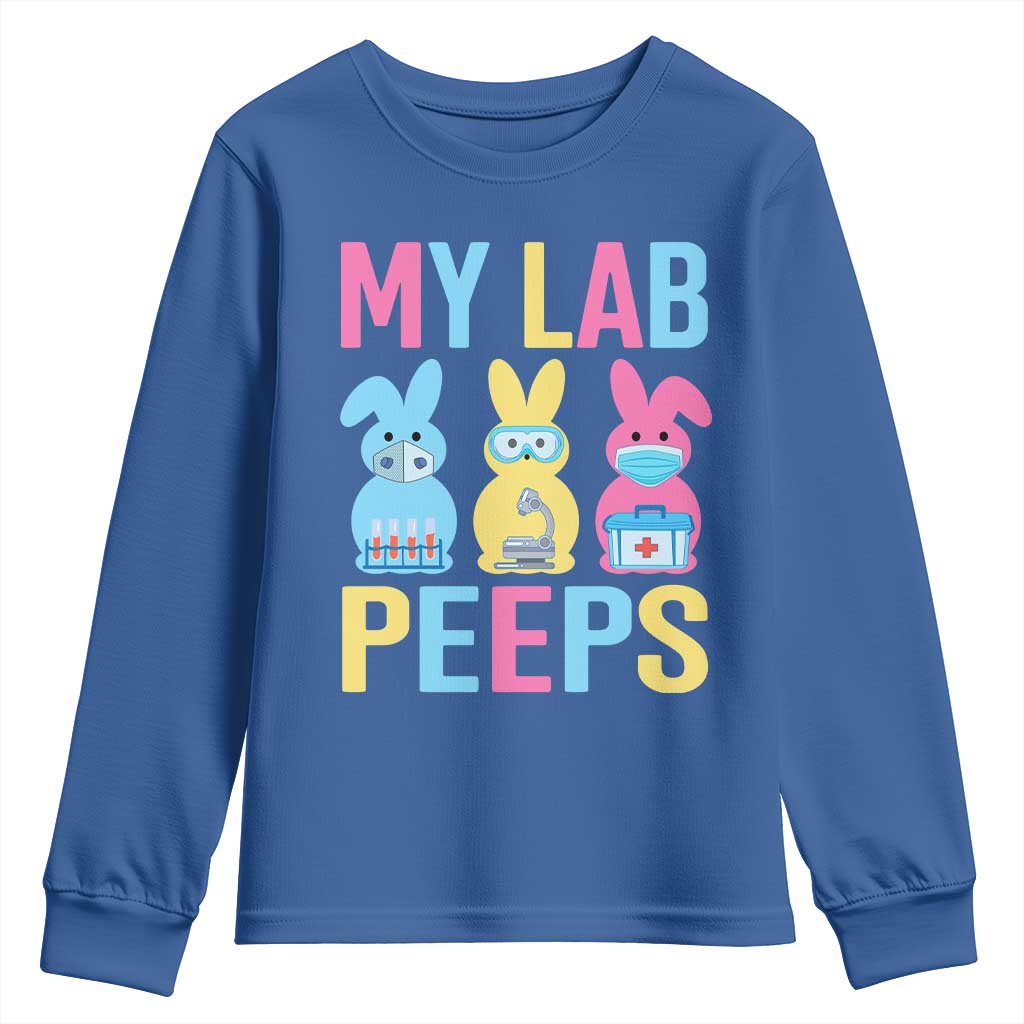 Easter Lab Tech Youth Sweatshirt Cute Bunny My Lab Peeps TS10 Royal Blue Print Your Wear