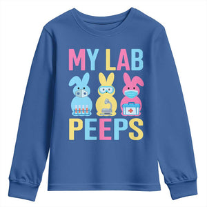 Easter Lab Tech Youth Sweatshirt Cute Bunny My Lab Peeps TS10 Royal Blue Print Your Wear