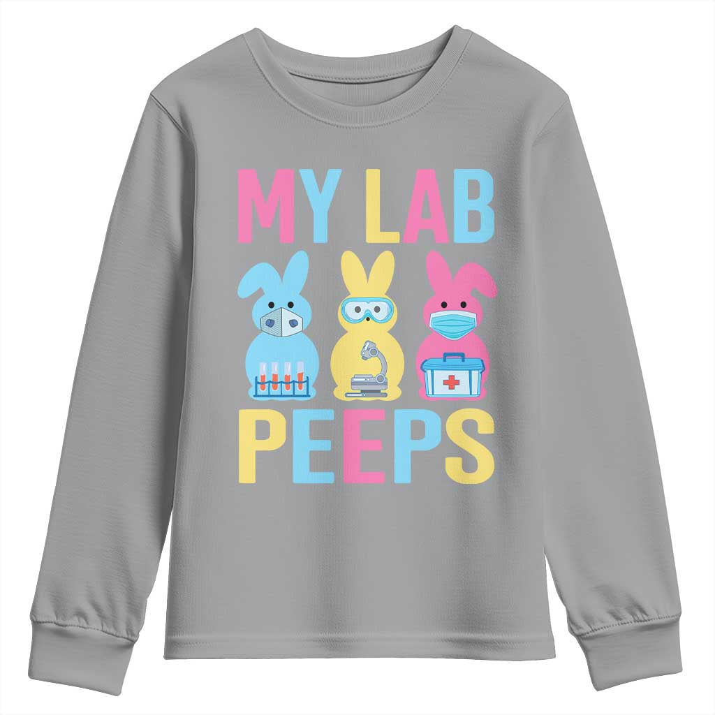Easter Lab Tech Youth Sweatshirt Cute Bunny My Lab Peeps TS10 Sport Gray Print Your Wear