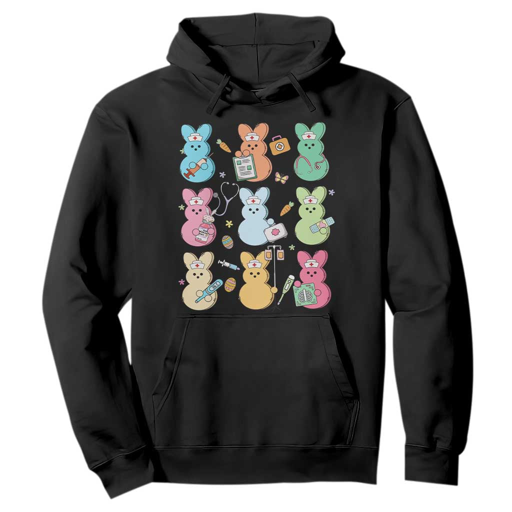 Easter Nurse Bunny Hoodie Funny Nursing Easter Spring Nurse Gift TS10 Black Print Your Wear