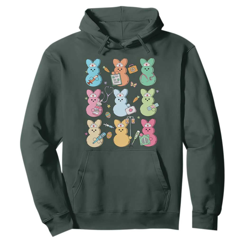 Easter Nurse Bunny Hoodie Funny Nursing Easter Spring Nurse Gift TS10 Dark Forest Green Print Your Wear