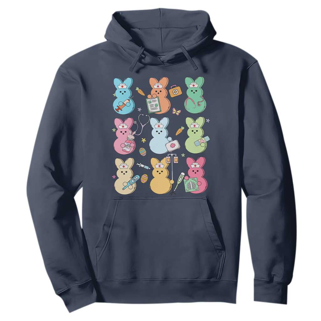Easter Nurse Bunny Hoodie Funny Nursing Easter Spring Nurse Gift TS10 Navy Print Your Wear