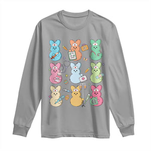 Easter Nurse Bunny Long Sleeve Shirt Funny Nursing Easter Spring Nurse Gift TS10 Sport Gray Print Your Wear