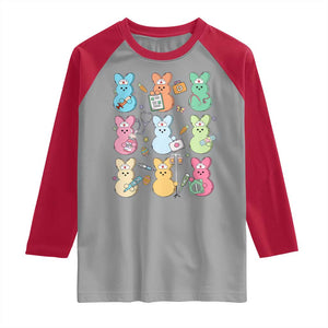 Easter Nurse Bunny Raglan Shirt Funny Nursing Easter Spring Nurse Gift TS10 Sport Gray Red Print Your Wear