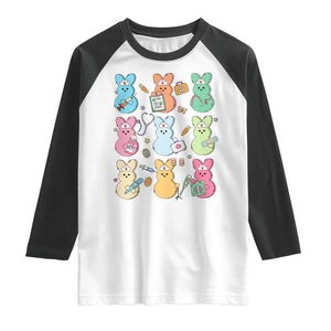 Easter Nurse Bunny Raglan Shirt Funny Nursing Easter Spring Nurse Gift TS10 White Black Print Your Wear