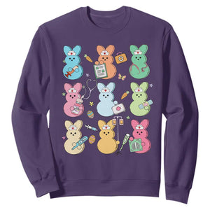 Easter Nurse Bunny Sweatshirt Funny Nursing Easter Spring Nurse Gift TS10 Purple Print Your Wear