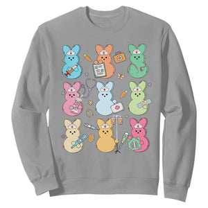 Easter Nurse Bunny Sweatshirt Funny Nursing Easter Spring Nurse Gift TS10 Sport Gray Print Your Wear