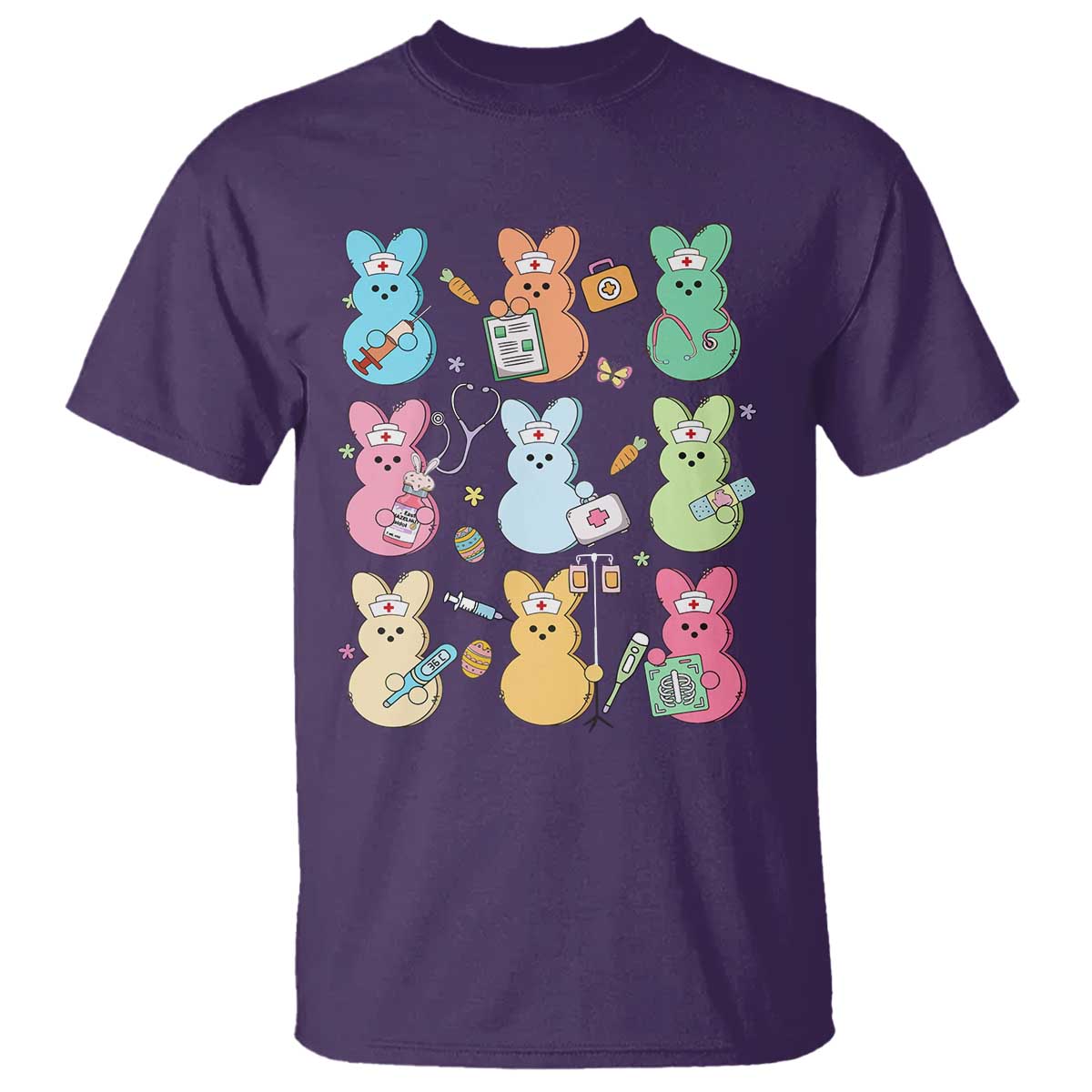 Easter Nurse Bunny T Shirt Funny Nursing Easter Spring Nurse Gift TS10 Purple Print Your Wear