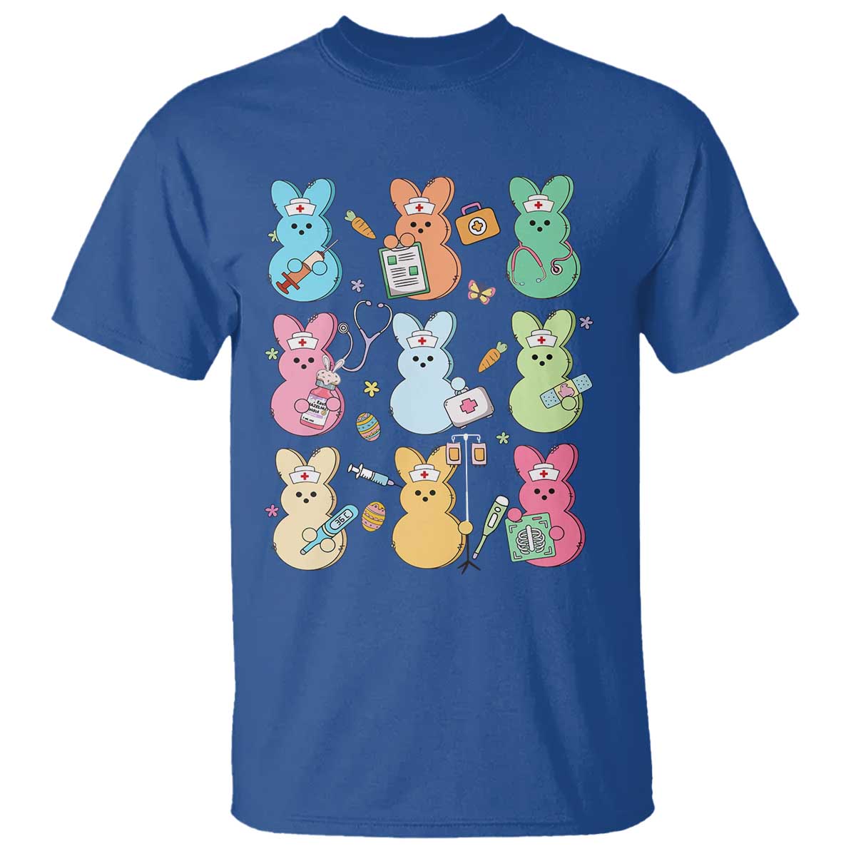Easter Nurse Bunny T Shirt Funny Nursing Easter Spring Nurse Gift TS10 Royal Blue Print Your Wear