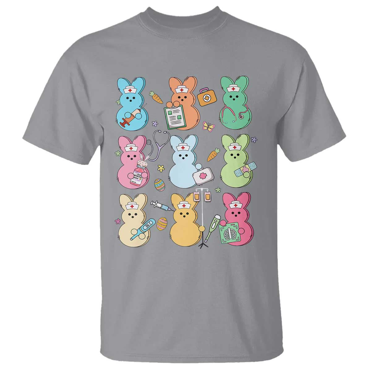 Easter Nurse Bunny T Shirt Funny Nursing Easter Spring Nurse Gift TS10 Sport Gray Print Your Wear
