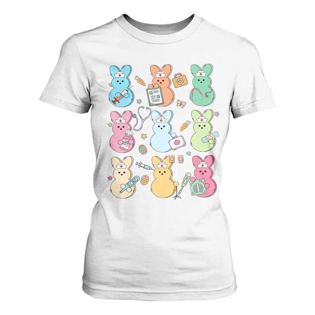 Easter Nurse Bunny T Shirt For Women Funny Nursing Easter Spring Nurse Gift TS10 White Print Your Wear