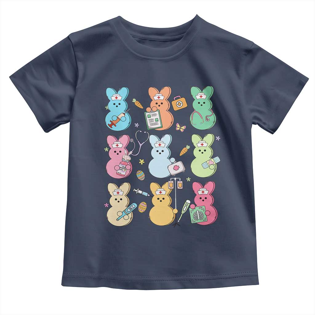 Easter Nurse Bunny Toddler T Shirt Funny Nursing Easter Spring Nurse Gift TS10 Navy Print Your Wear