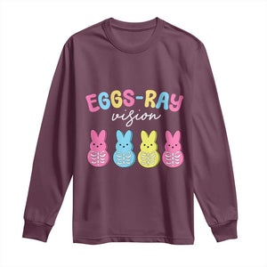 Radiology Easter Long Sleeve Shirt Eggs Ray Vision Xray Tech TS10 Maroon Print Your Wear