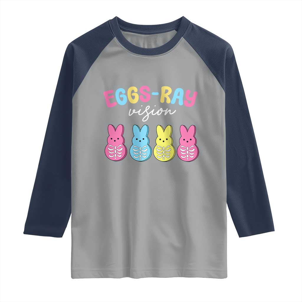 Radiology Easter Raglan Shirt Eggs Ray Vision Xray Tech TS10 Sport Gray Navy Print Your Wear