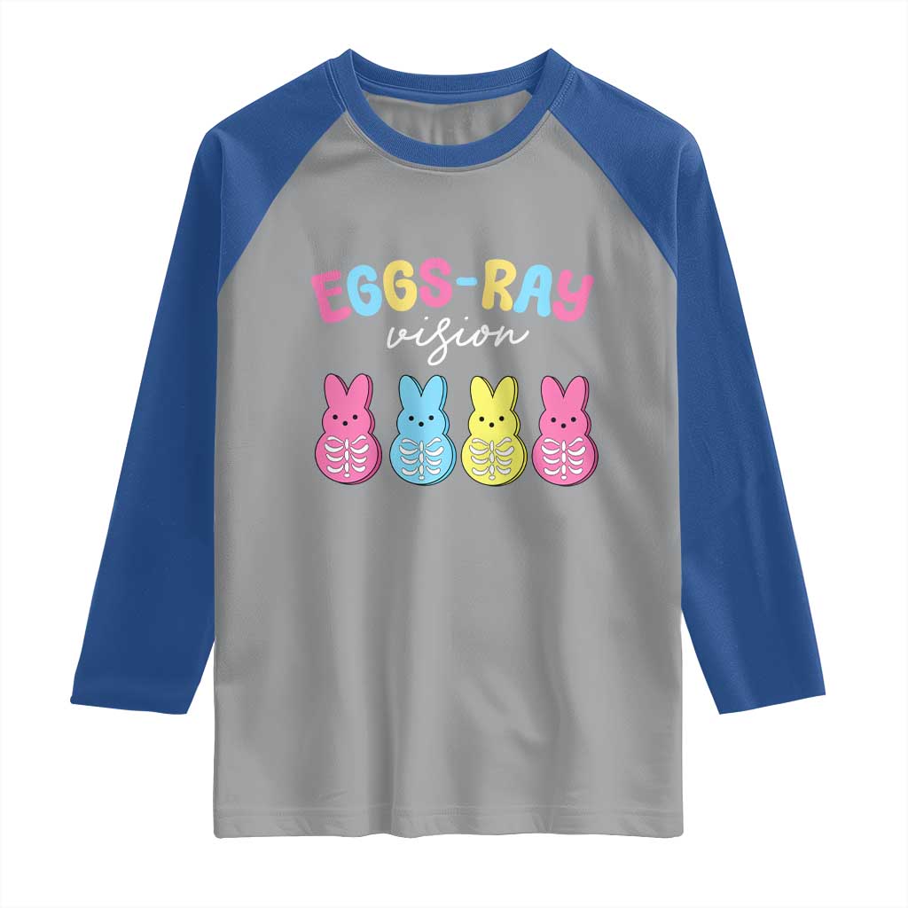 Radiology Easter Raglan Shirt Eggs Ray Vision Xray Tech TS10 Sport Gray Royal Print Your Wear