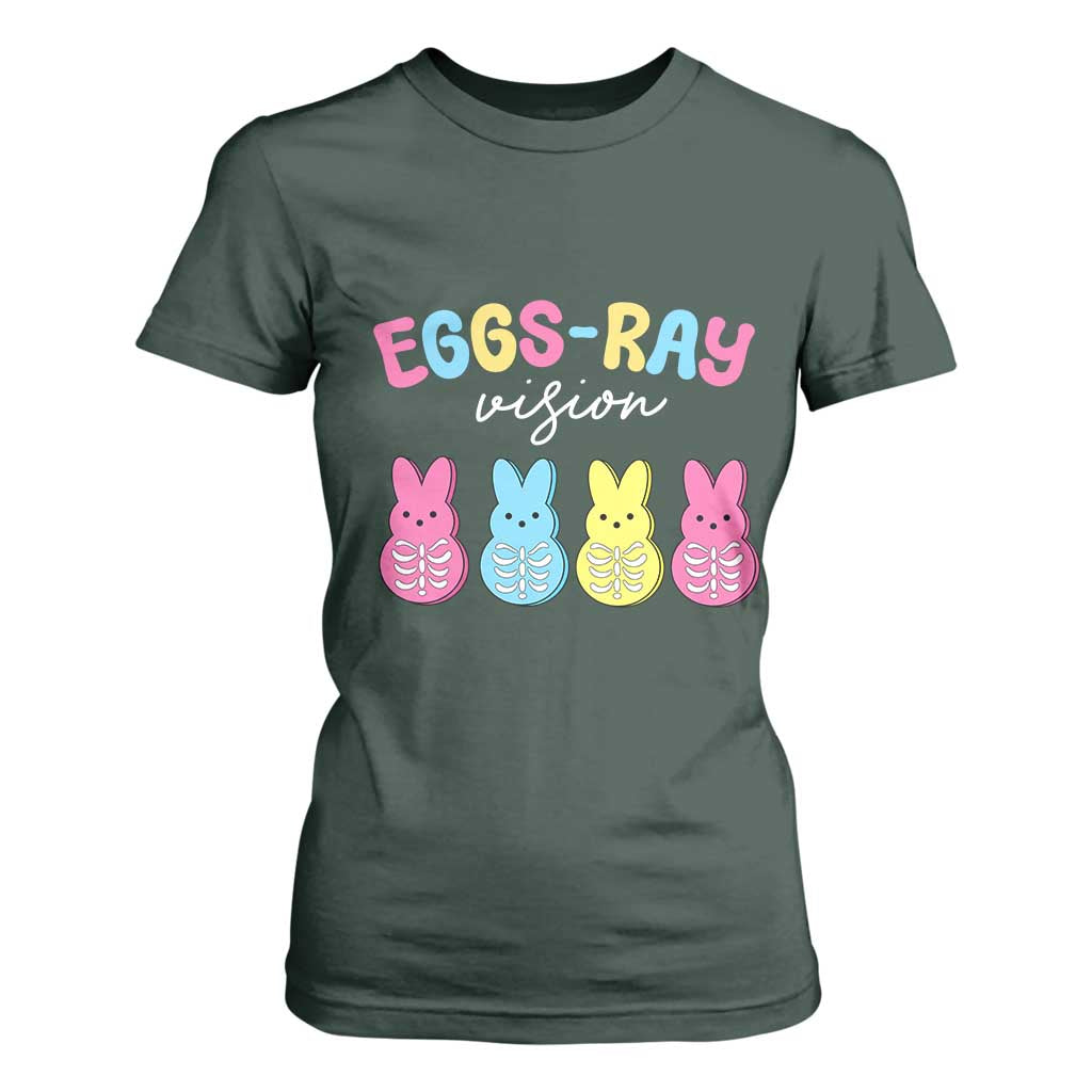 Radiology Easter T Shirt For Women Eggs Ray Vision Xray Tech TS10 Dark Forest Green Print Your Wear