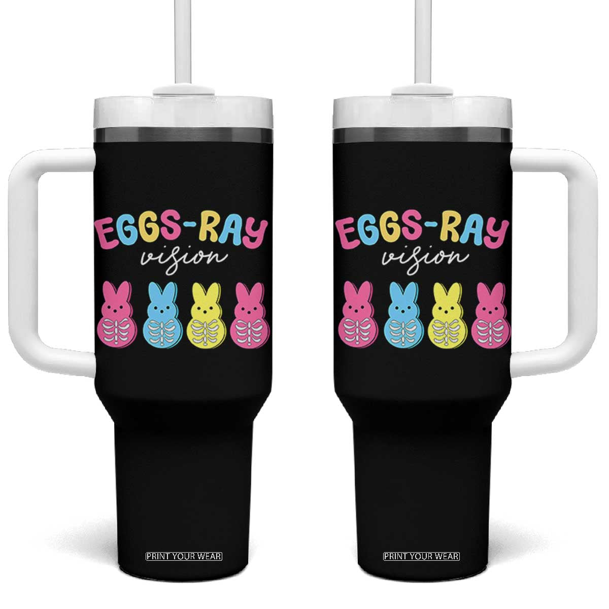 Radiology Easter Tumbler With Handle Eggs Ray Vision Xray Tech TS10 One Size: 40 oz Black Print Your Wear