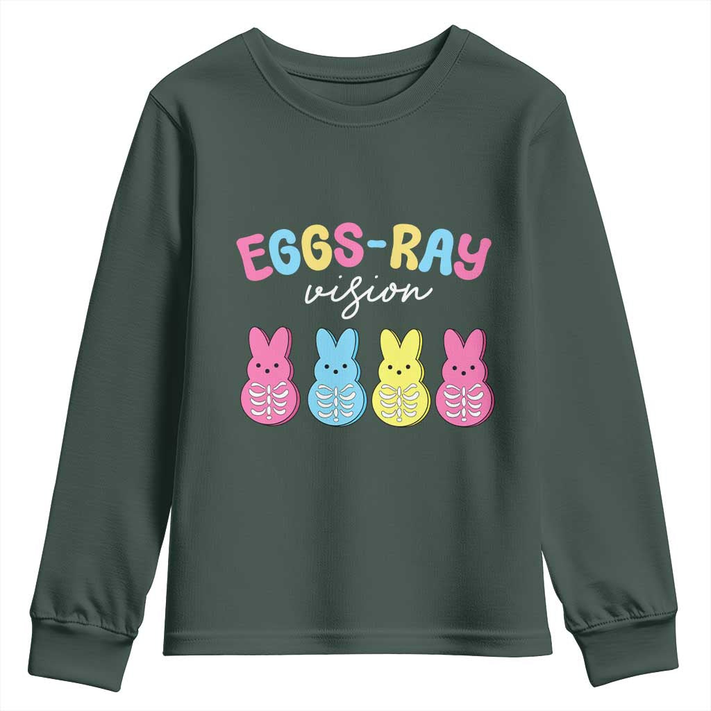 Radiology Easter Youth Sweatshirt Eggs Ray Vision Xray Tech TS10 Dark Forest Green Print Your Wear