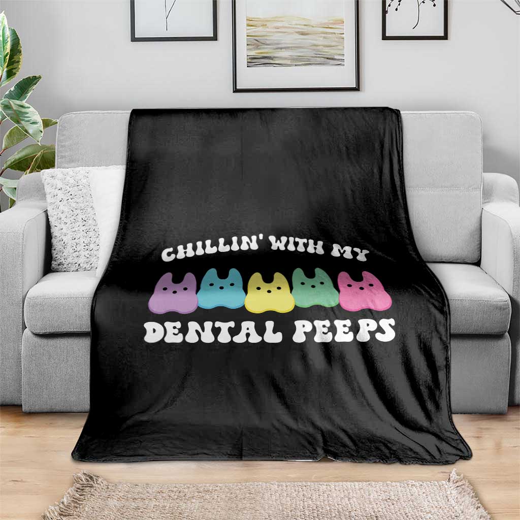 Easter Dental Bunny Throw Blanket Chilling With My Dental Peeps TS10 Print Your Wear