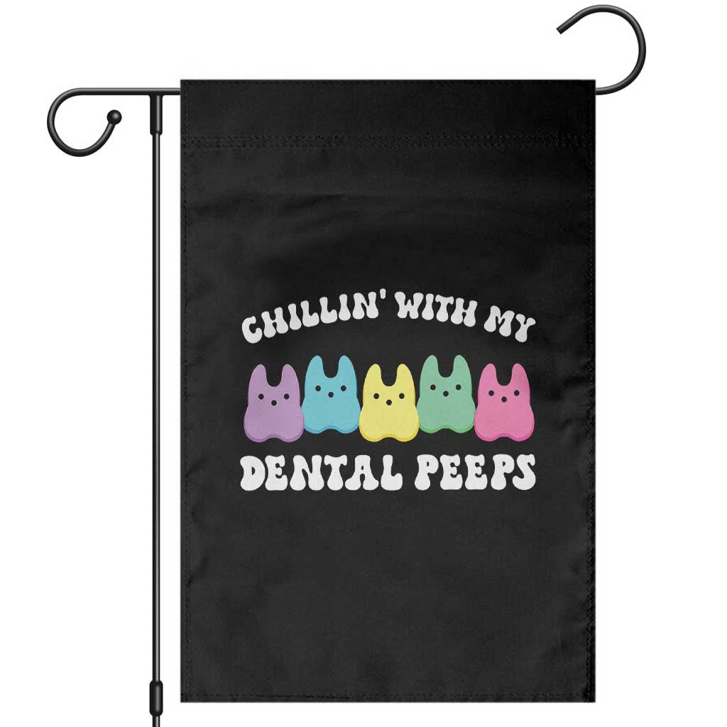 Easter Dental Bunny Garden Flag Chilling With My Dental Peeps TS10 Black Print Your Wear