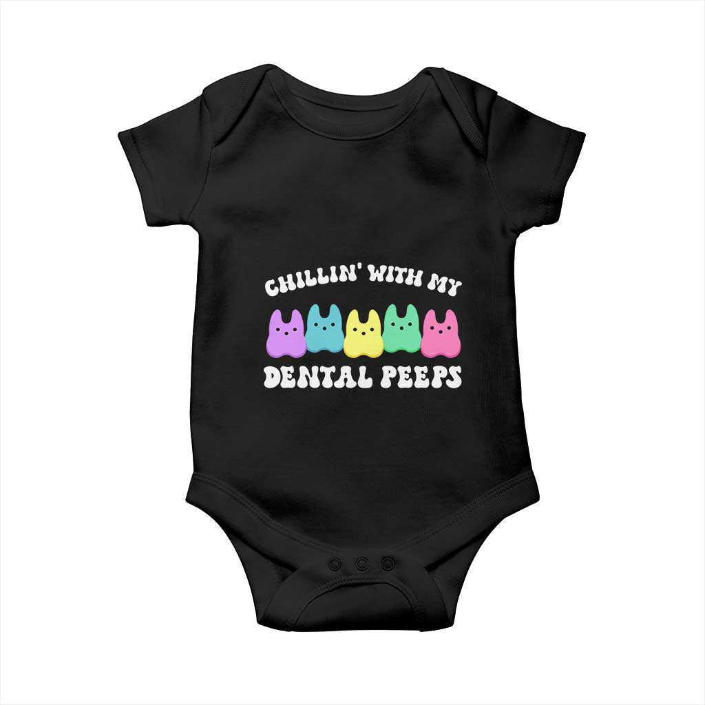 Easter Dental Bunny Baby Onesie Chilling With My Dental Peeps TS10 Black Print Your Wear