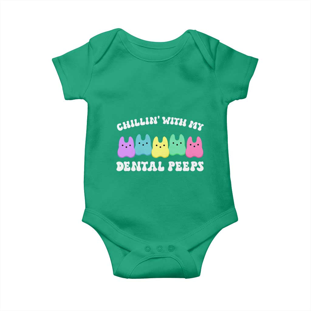 Easter Dental Bunny Baby Onesie Chilling With My Dental Peeps TS10 Irish Green Print Your Wear