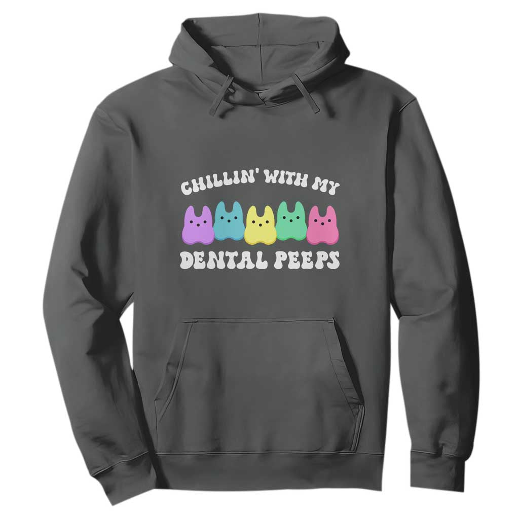 Easter Dental Bunny Hoodie Chilling With My Dental Peeps TS10 Dark Heather Print Your Wear