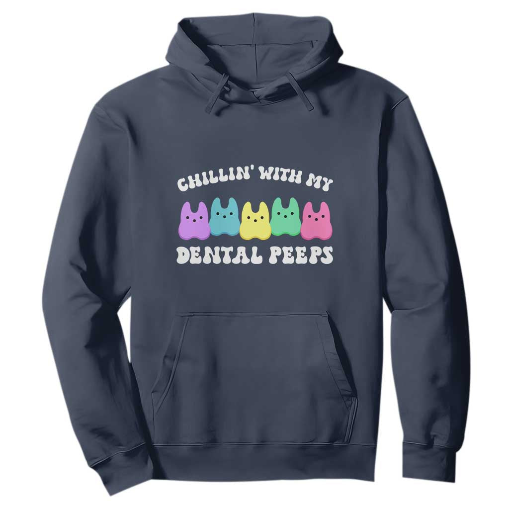 Easter Dental Bunny Hoodie Chilling With My Dental Peeps TS10 Navy Print Your Wear
