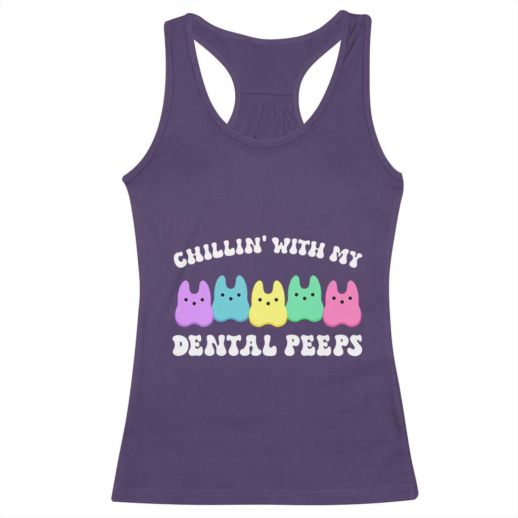 Easter Dental Bunny Racerback Tank Top Chilling With My Dental Peeps TS10 Purple Print Your Wear