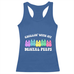Easter Dental Bunny Racerback Tank Top Chilling With My Dental Peeps TS10 Royal Blue Print Your Wear