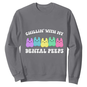 Easter Dental Bunny Sweatshirt Chilling With My Dental Peeps TS10 Charcoal Print Your Wear