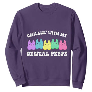 Easter Dental Bunny Sweatshirt Chilling With My Dental Peeps TS10 Purple Print Your Wear