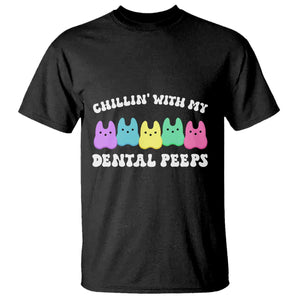 Easter Dental Bunny T Shirt Chilling With My Dental Peeps TS10 Black Print Your Wear