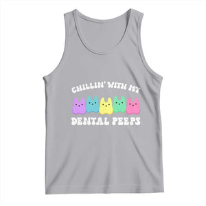 Easter Dental Bunny Tank Top Chilling With My Dental Peeps TS10 Athletic Heather Print Your Wear